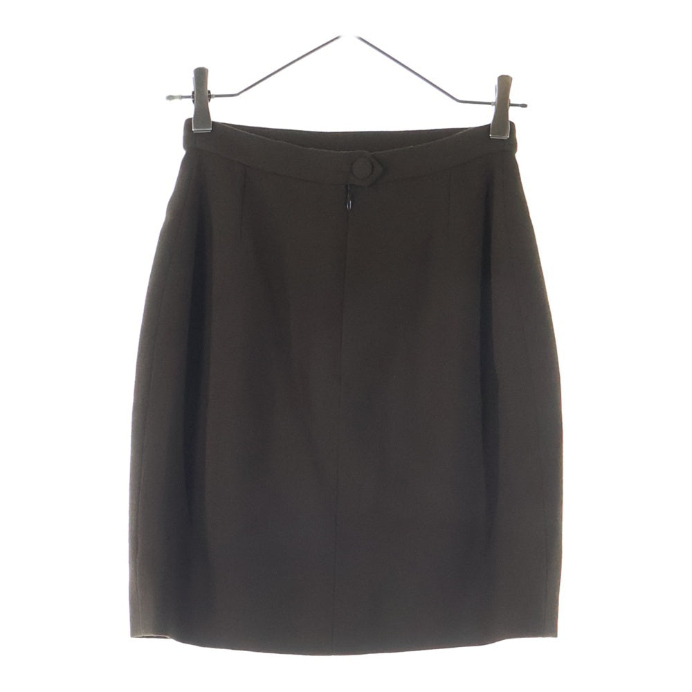 Christian Lacroix(クリスチャンラクロワ) セットアップ 裏地総柄 ウール 1B ピークドラペル テーラードジャケット タイトミニスカート ブラウン レディース