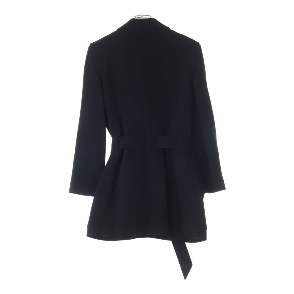 Christian Lacroix(クリスチャンラクロワ) セットアップ 裏地総柄 ウール ロゴボタン ダブルブレスト テーラード ロング ジャケット コート タイトミニスカート ブラック レディース