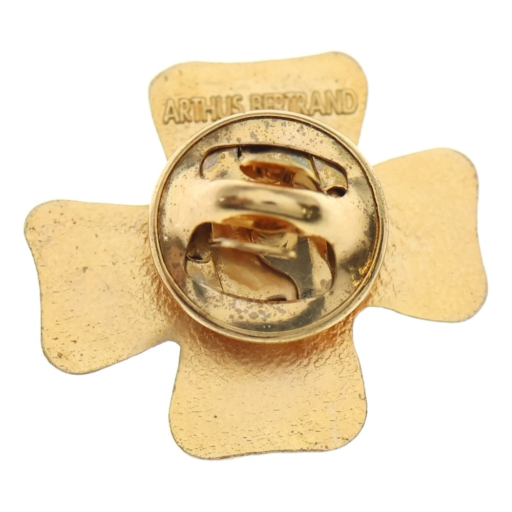 NO BRAND(ノーブランド) ロゴ クロスモチーフ ピンバッジ ゴールド レディース