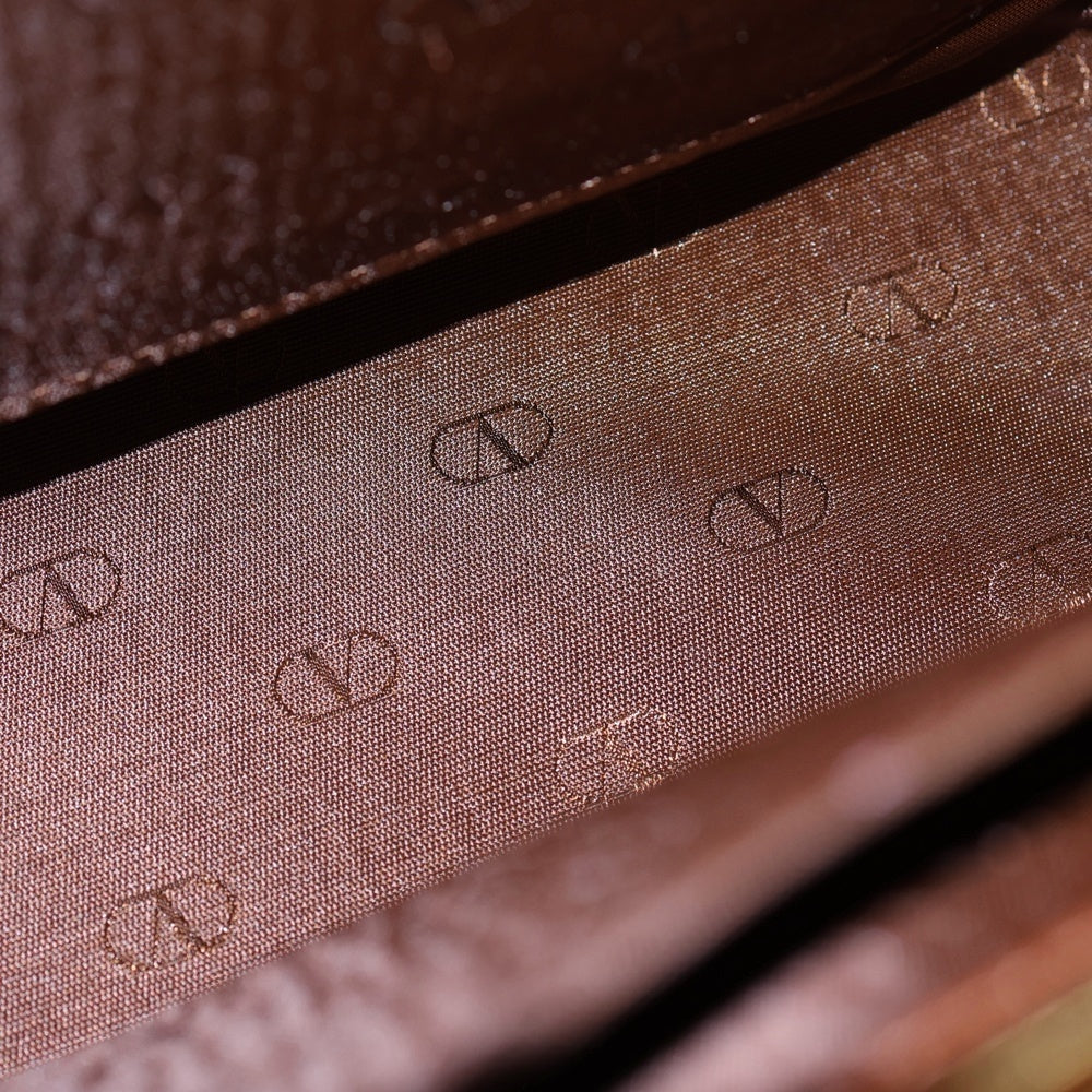 VALENTINO GARAVANI(ヴァレンチノガラヴァーニ) 2WAYハンドバッグ ショルダーバッグ ブラウン レザー ゴールド金具