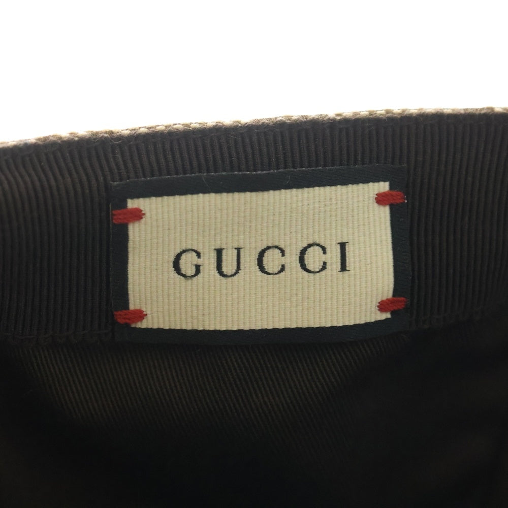 ✨美品✨グッチ GGキャンバス シェリーライン ベースボールキャップ ベージュ GUCCI(グッチ) GGキャンバス シェリーライン 6パネル ベースボール