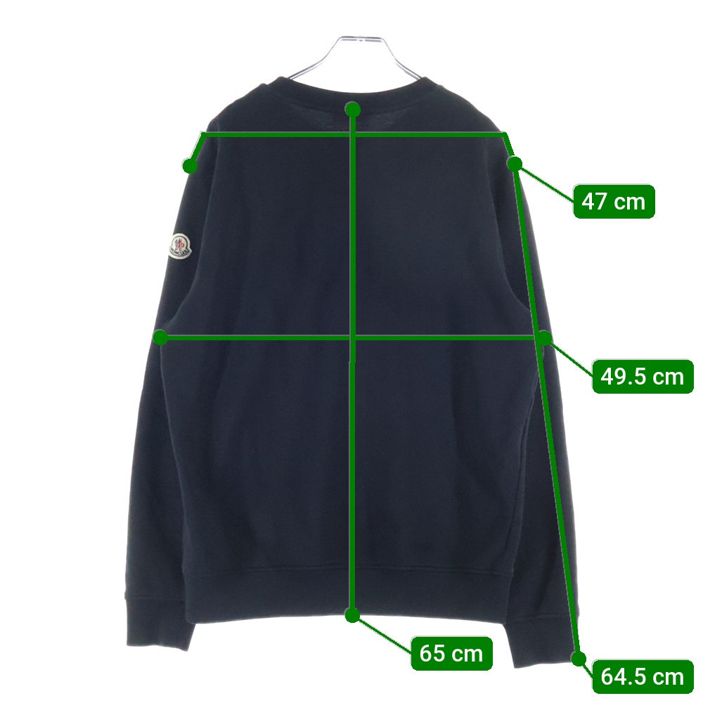 MONCLER(モンクレール) 22SS スタッズロゴ プリント クルーネック プルオーバースウェット トレーナー ブラック H10918G00013 809KR