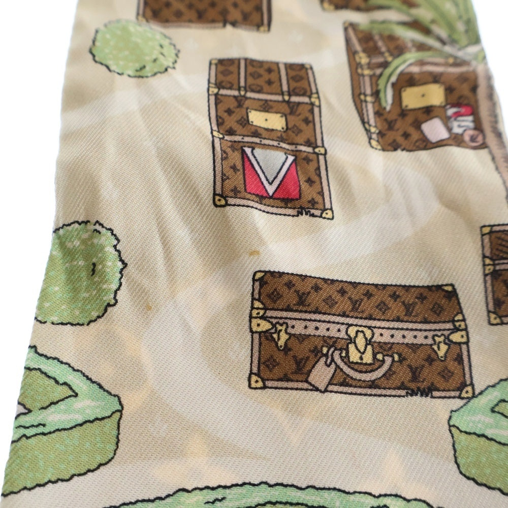 LOUIS VUITTON(ルイヴィトン) モノグラム シークレットガーデン バンドーBB シルクスカーフ ブラウン×ピンク M78436
