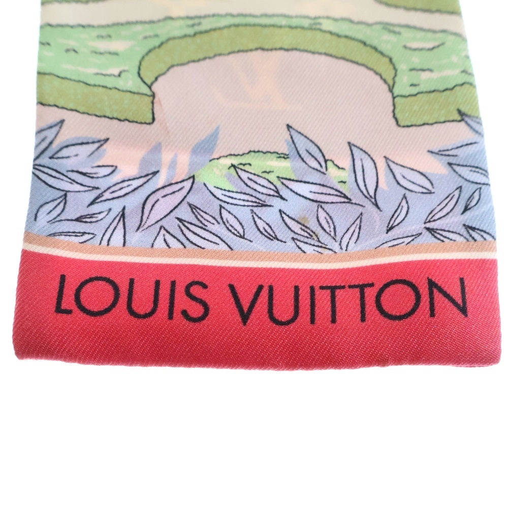 LOUIS VUITTON(ルイヴィトン) モノグラム シークレットガーデン バンドーBB シルクスカーフ ブラウン×ピンク M78436