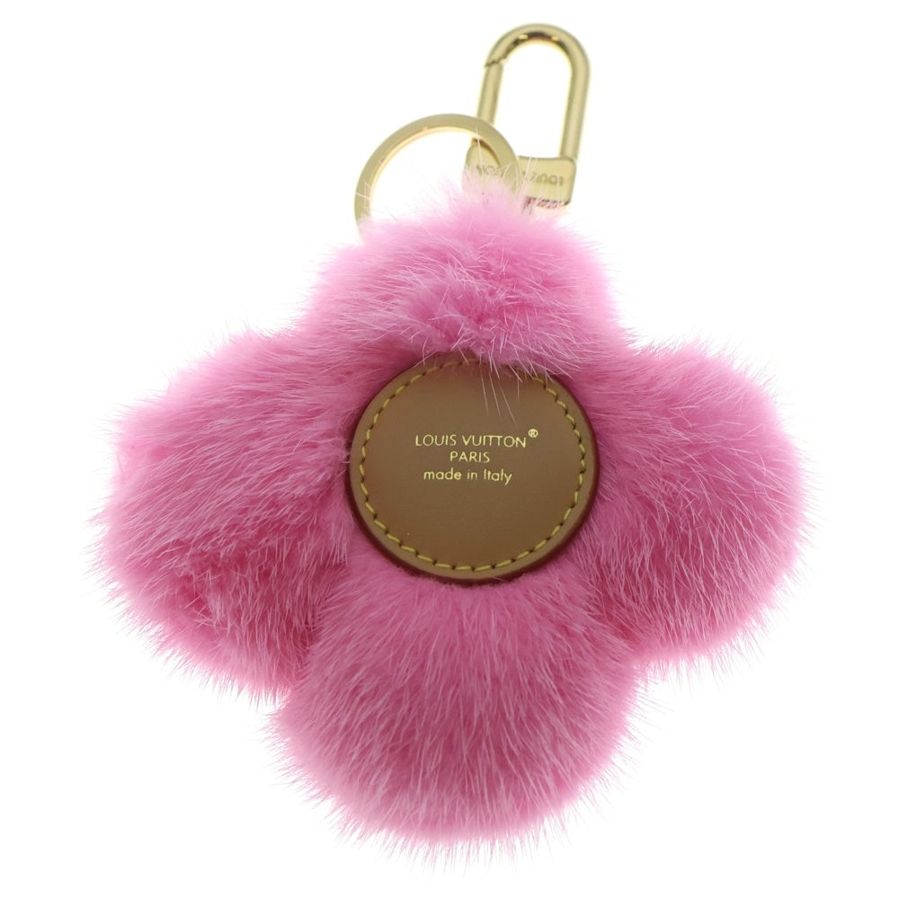 LOUIS VUITTON(ルイヴィトン) ヴィヴィエンヌ ファー キーホルダー バッグチャーム レザー×ファー ブラウン×ピンク M01447 ゴールド金具 レディース