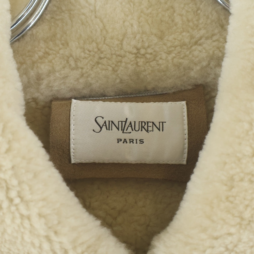 SAINT LAURENT PARIS(サンローランパリ) 25AW ボアラムレザージャケット ブルゾン キャメル 837294 YC2TB レディース