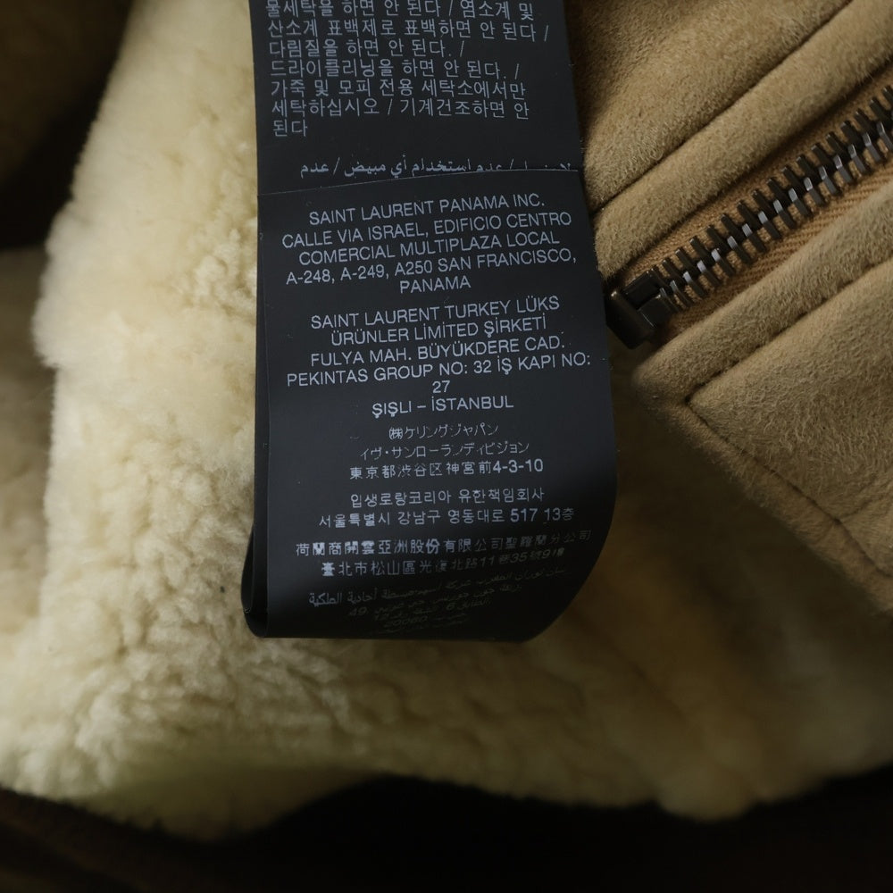 SAINT LAURENT PARIS(サンローランパリ) 25AW ボアラムレザージャケット ブルゾン キャメル 837294 YC2TB レディース