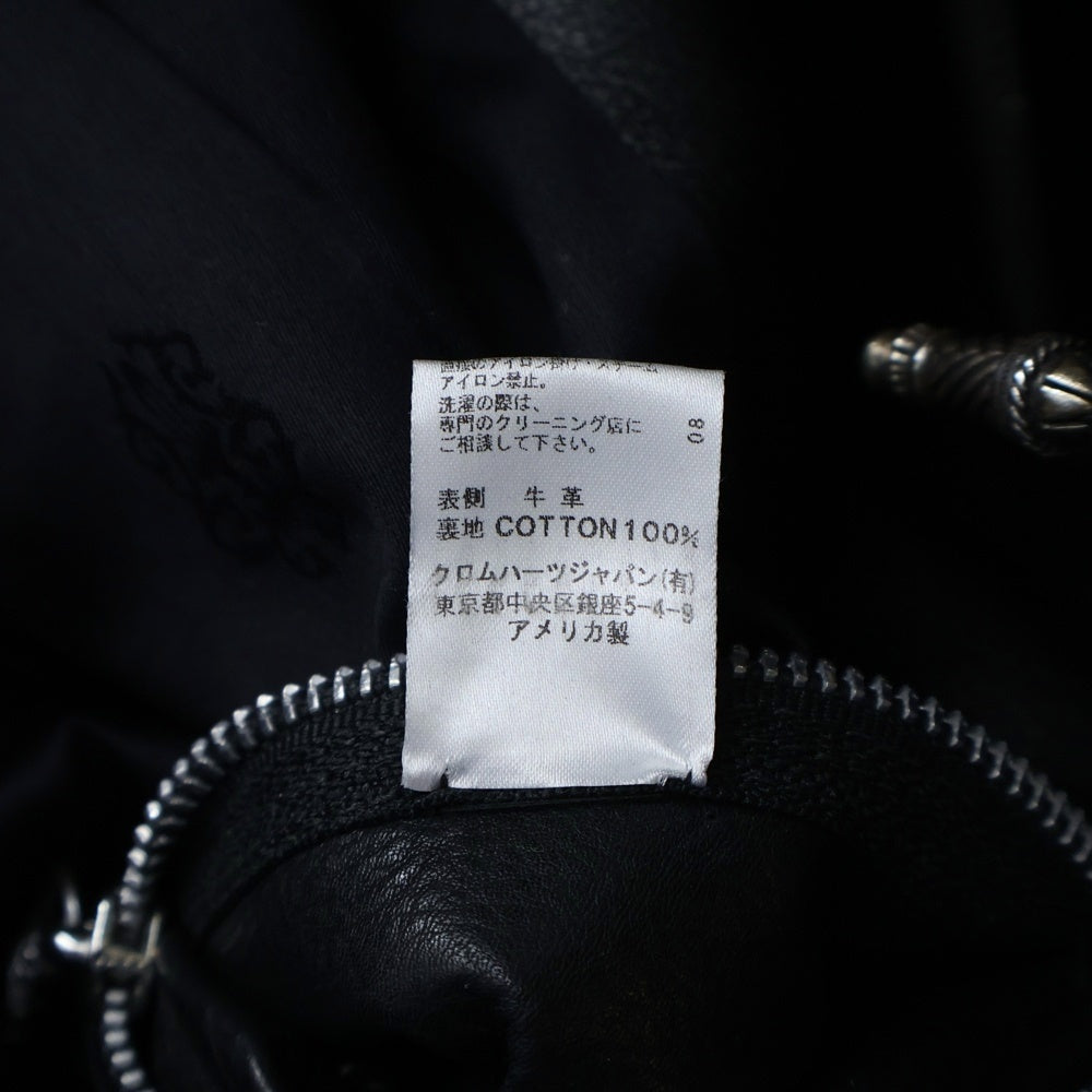 CHROME HEARTS(クロムハーツ) JJ DEAN ダガージップライダース レザージャケット ブラック レディース