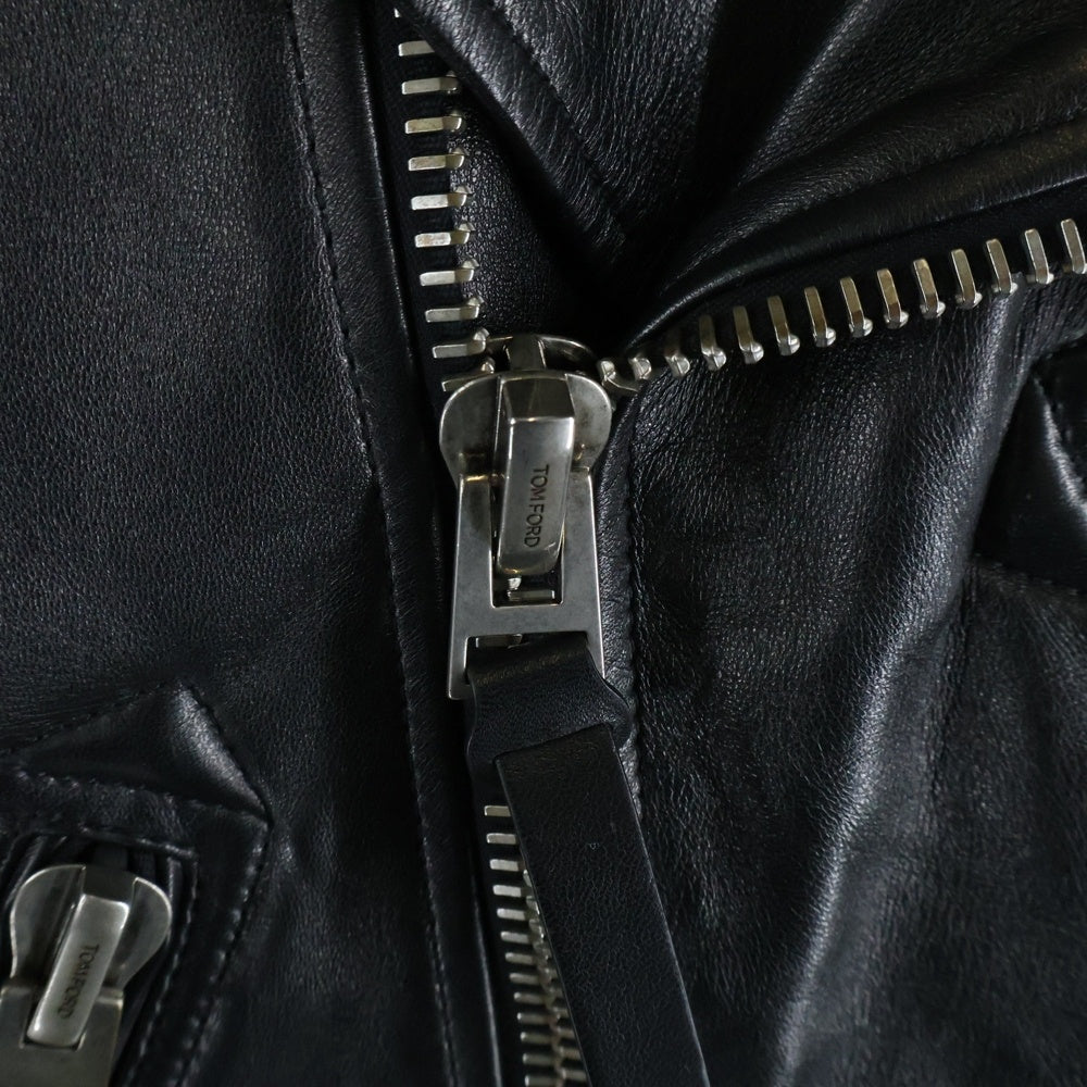 TOM FORD(トムフォード) レザー ライダースジャケット ブラック #46