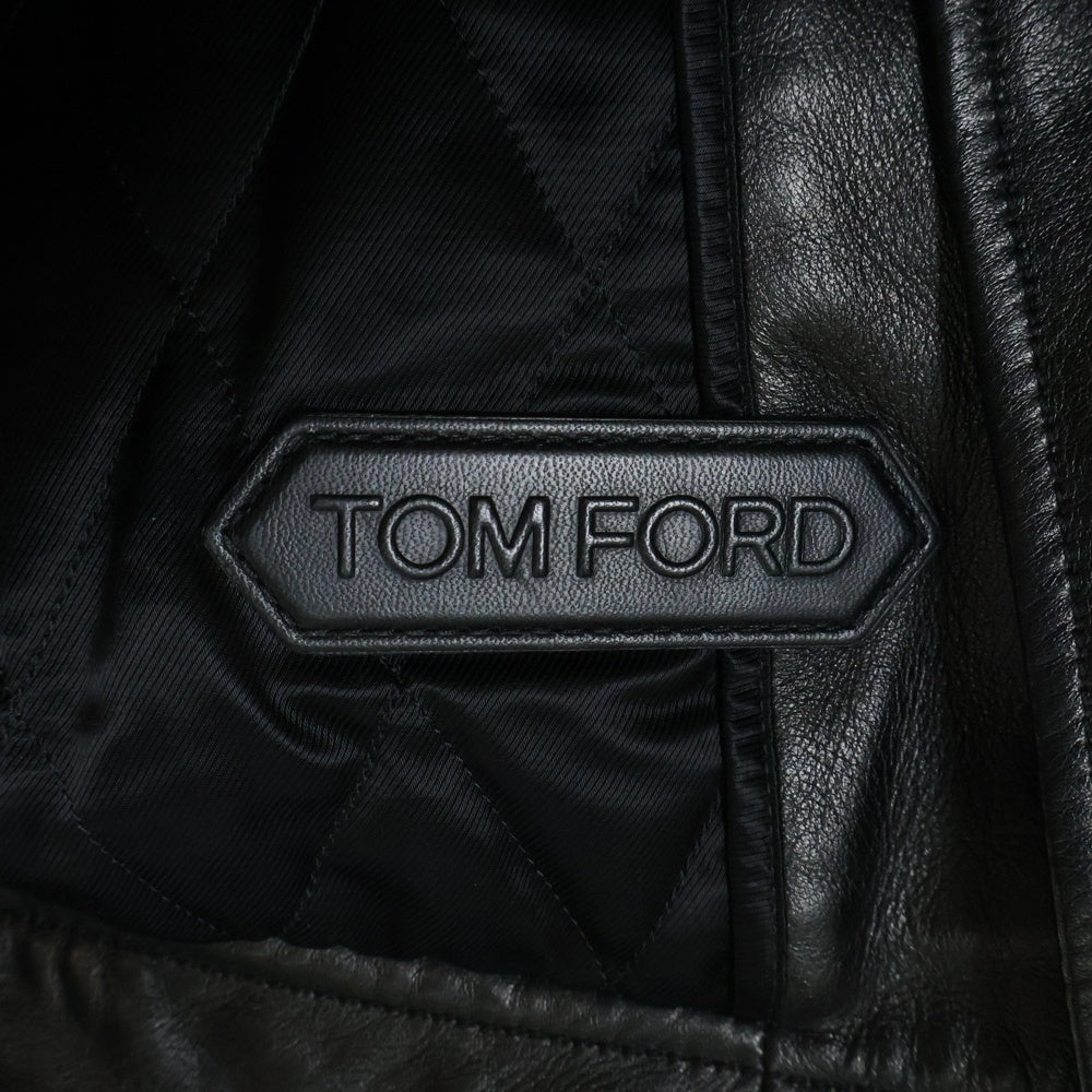 TOM FORD(トムフォード) レザー ライダースジャケット ブラック #46