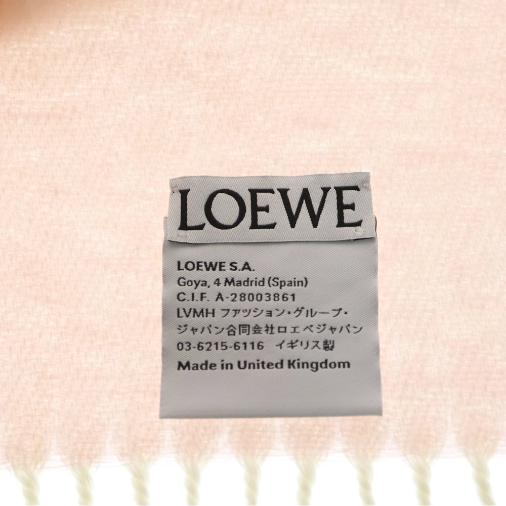 LOEWE(ロエベ) アナグラム フリンジマフラー ピンク ウール×カシミヤ F811SS1X01 レディース