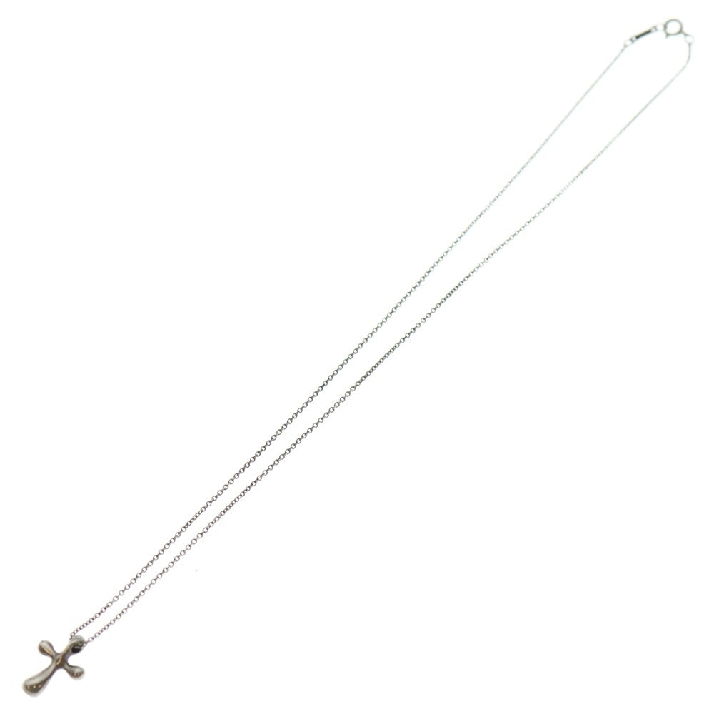TIFFANY & Co.(ティファニー) エルサ・ペレッティ ティアドロップ スモールクロス ネックレス SV925 シルバー アクセサリー レディース