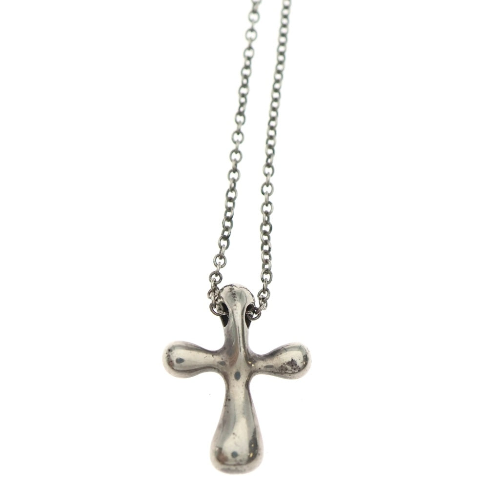 TIFFANY & Co.(ティファニー) エルサ・ペレッティ ティアドロップ スモールクロス ネックレス SV925 シルバー アクセサリー レディース