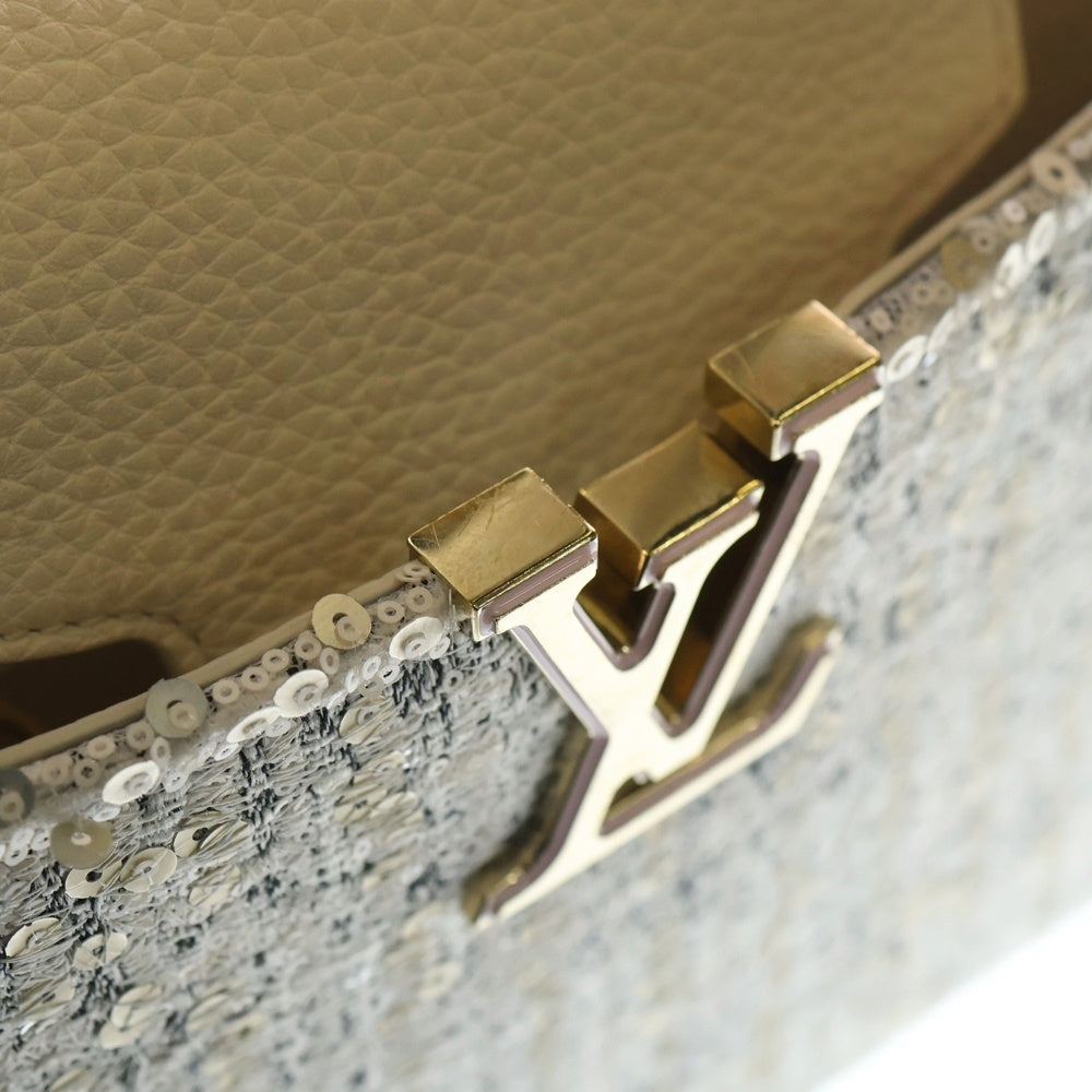 LOUIS VUITTON(ルイヴィトン) カプシーヌBB 2WAYバッグ ショルダーバッグ ハンドバッグ ホワイト ツイード レザー M12951 ゴールド金具 レディース