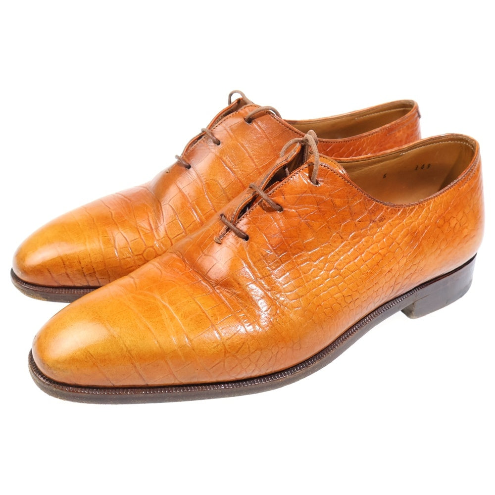 Berluti(ベルルッティ) アレッサンドロ クロコエンボス ホールカットレザーシューズ ブラウン