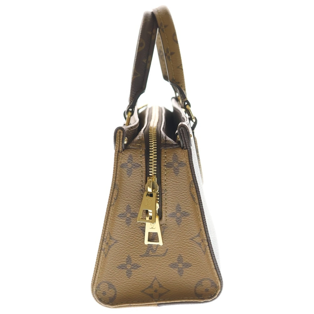 LOUIS VUITTON(ルイヴィトン) モノグラムリバース オンザゴー EW 2WAYバッグ チェーンバッグ ハンドバッグ ショルダーバッグ ブラウン レザー×PVC M14236 ゴールド金具 レディース