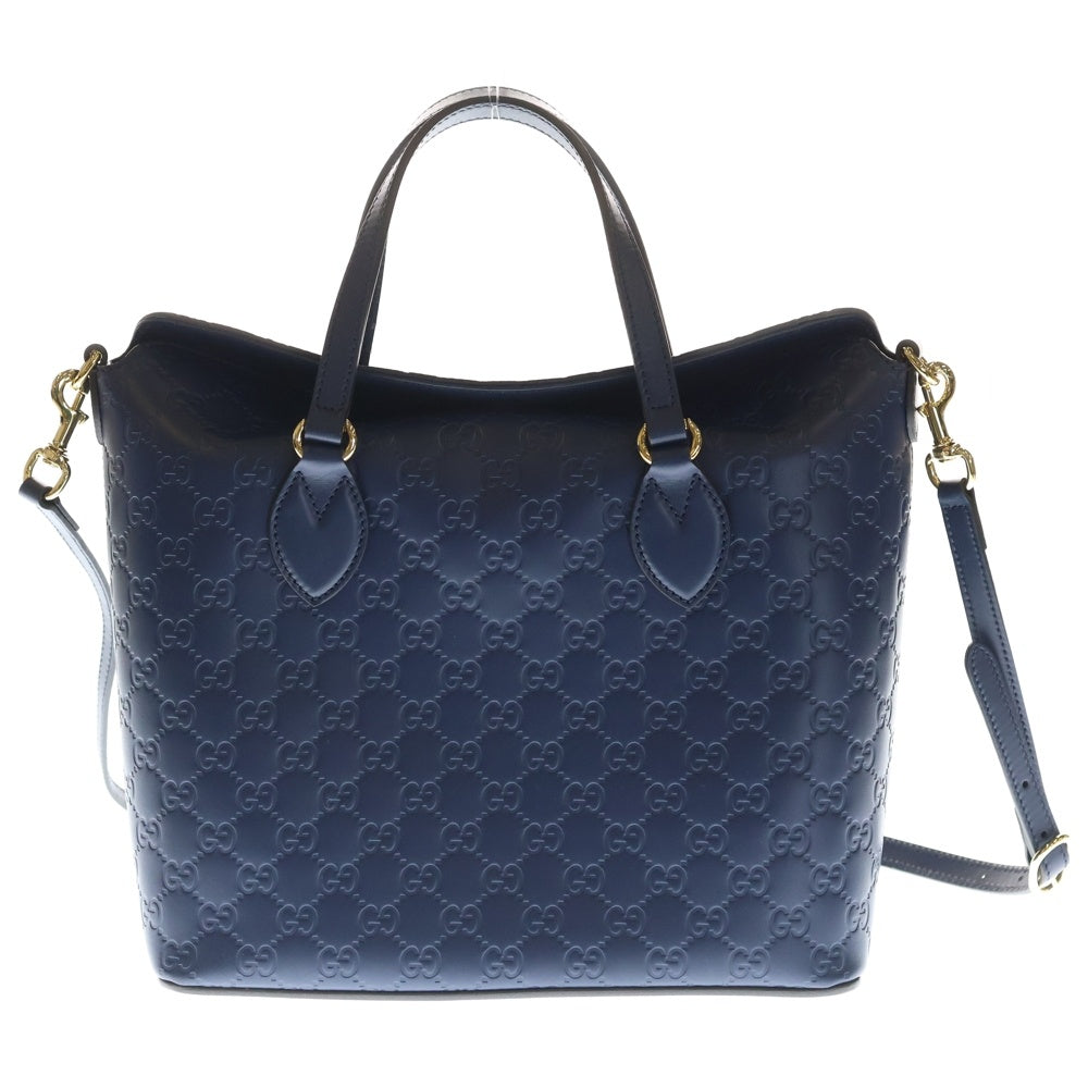 GUCCI(グッチ) グッチシマ ハンドバッグ ネイビー レザー 428226 レディース