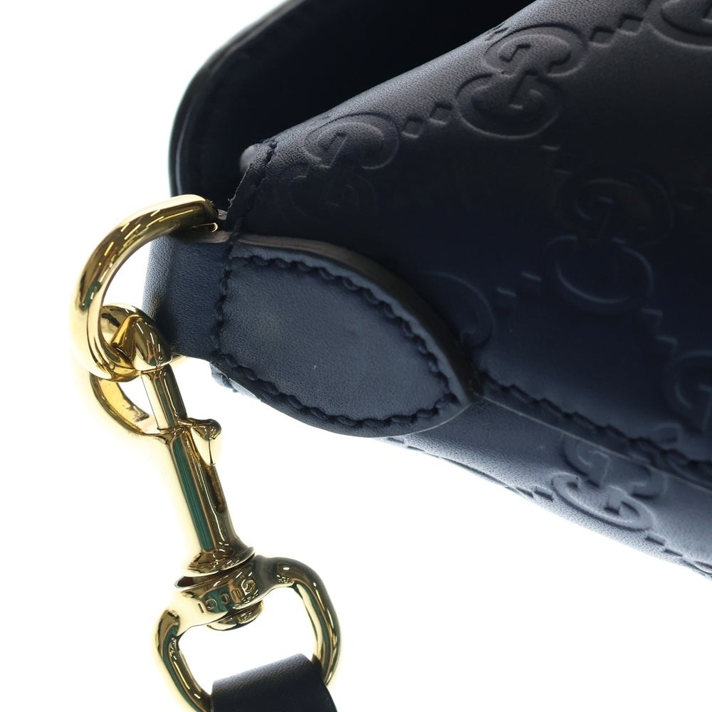 GUCCI(グッチ) グッチシマ ハンドバッグ ネイビー レザー 428226 レディース
