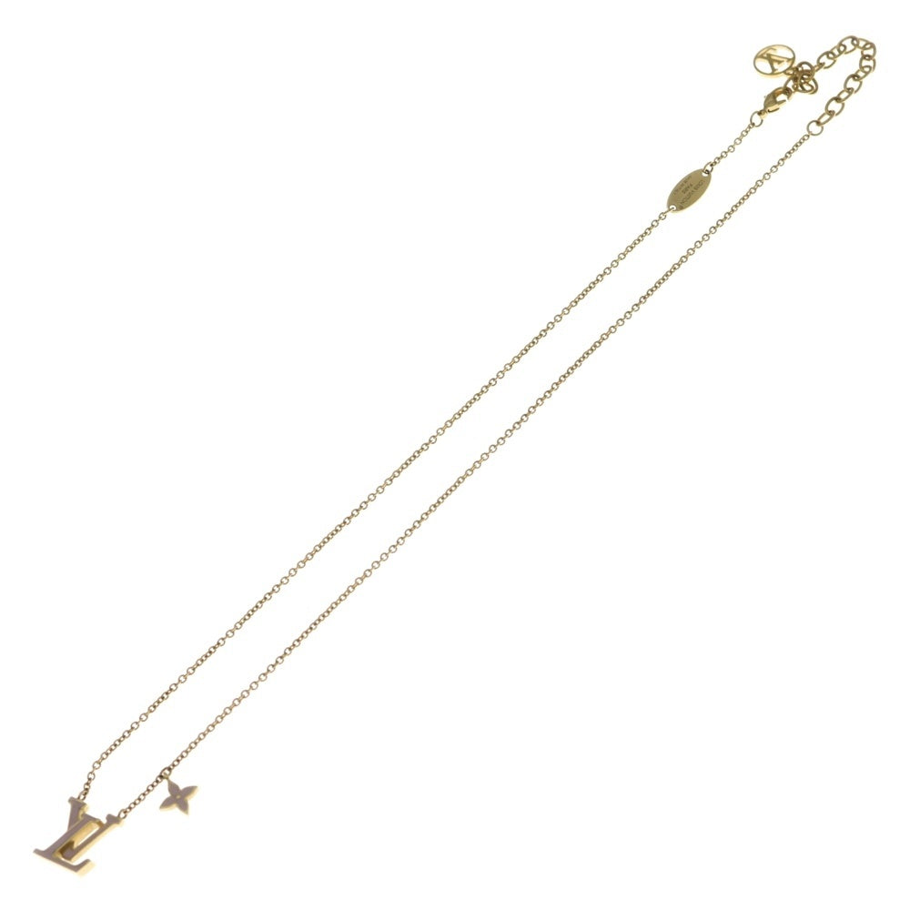LOUIS VUITTON(ルイヴィトン) LVアイコニック エナメルピンク チェーンペンダントネックレス GP ゴールド M01215 レディース