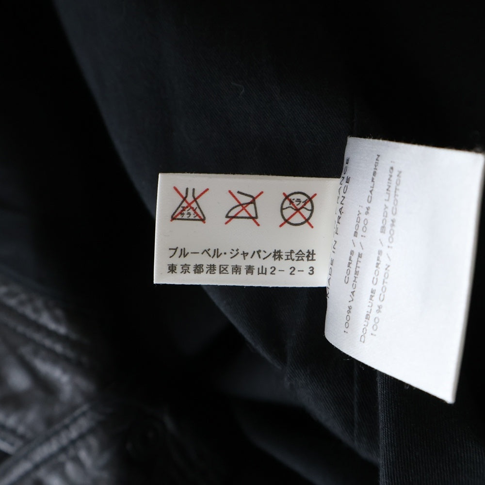 BALMAIN(バルマン) レザーバイカー スナップボタン 半袖シャツ ブラック