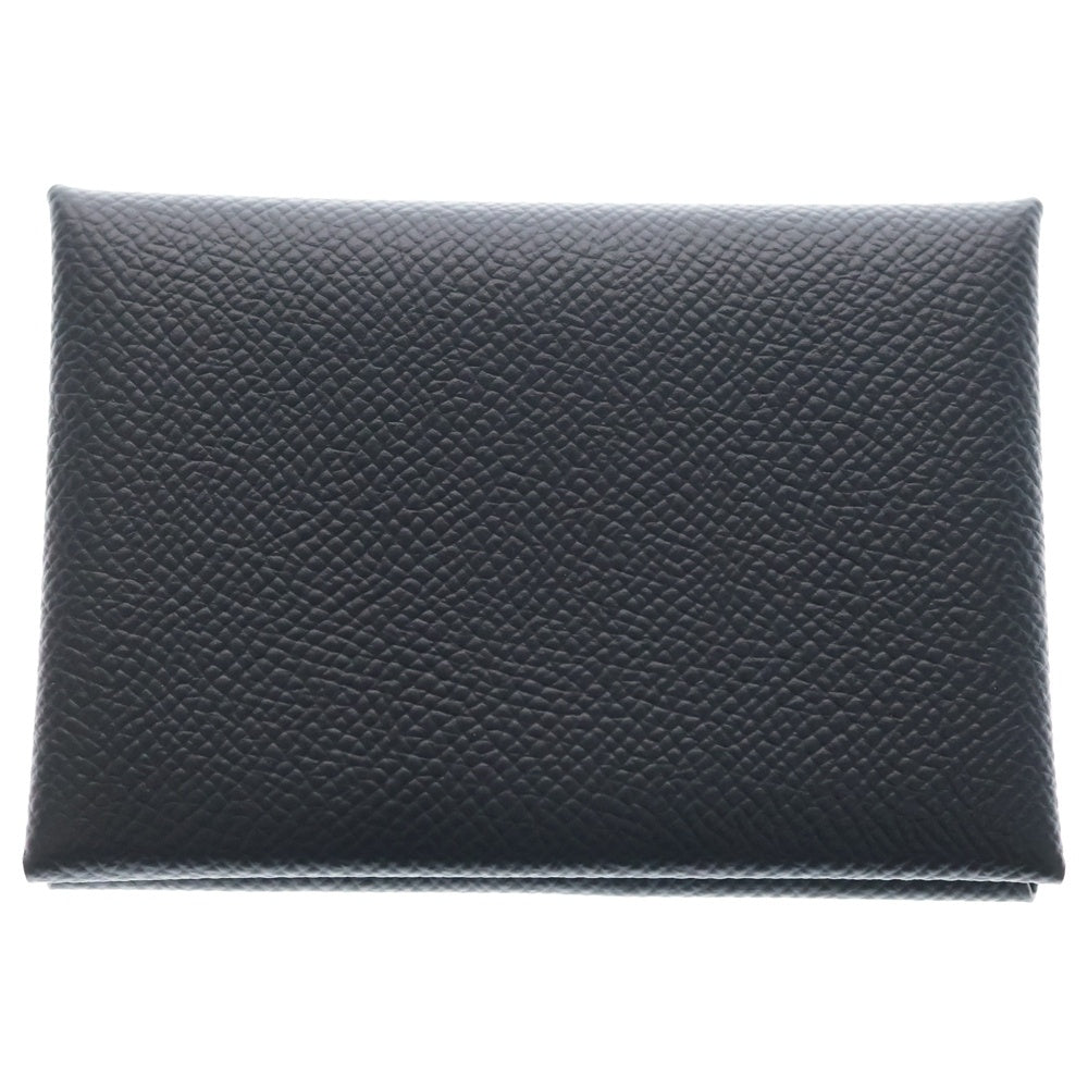 HERMES(エルメス) カルヴィ デュオ ブラック ヴォーエプソン 二つ折り財布 小銭入れ Z刻印