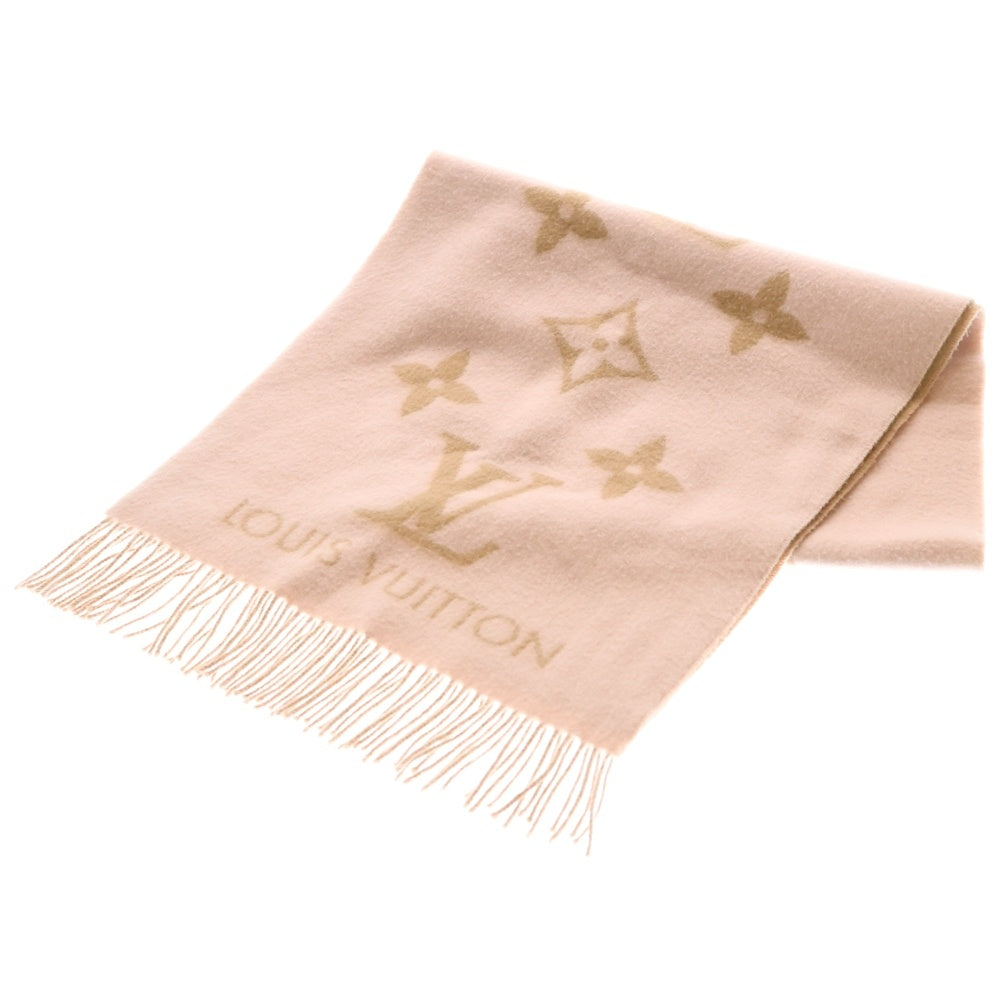 LOUIS VUITTON(ルイヴィトン) レイキャビック モノグラム フリンジ付カシミヤマフラー ベージュローズ M78908 レディース