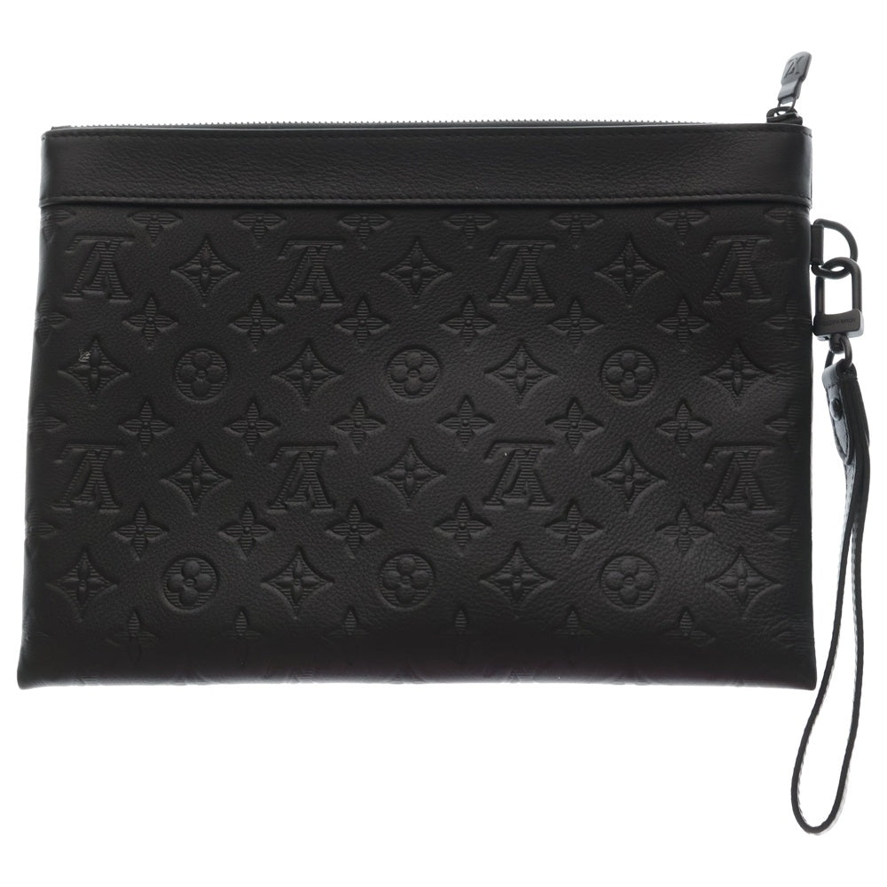 LOUIS VUITTON(ルイヴィトン) モノグラム・シャドウ ポシェットトゥーゴー セカンドバッグ クラッチバッグ ケース ポーチ 収納 ブラック レザー M81570 ブラック金具