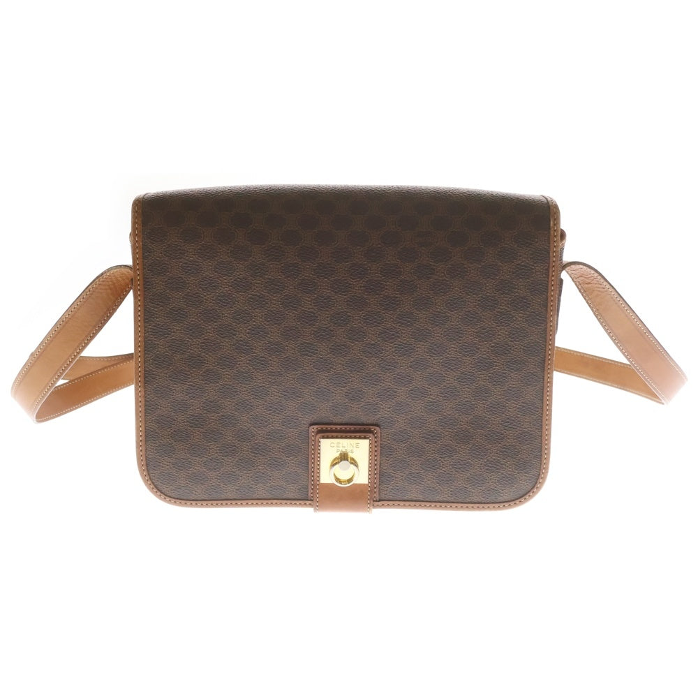 CELINE(セリーヌ) マカダム ショルダーバッグ ブラウン レザー×PVC
