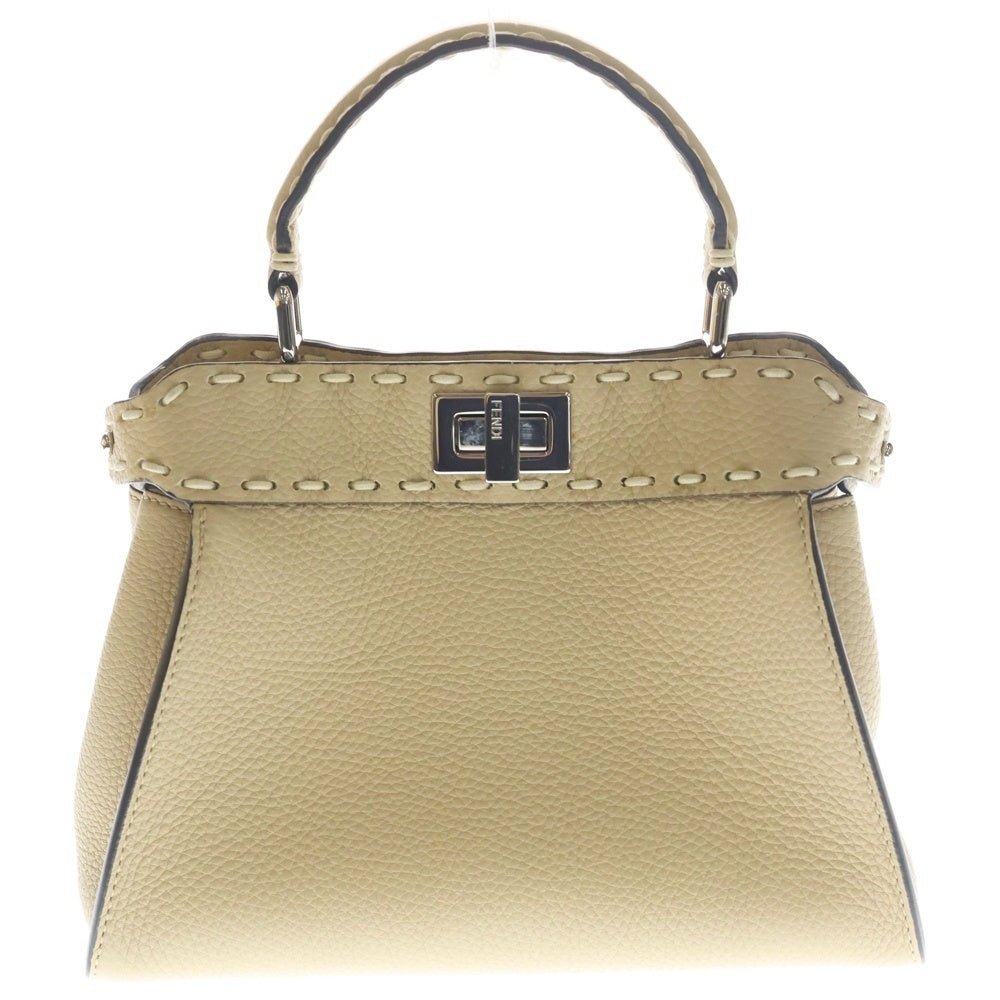 FENDI(フェンディ) ピーカブーミニ レザー2WAYハンドバッグ ベージュ 8BN244 レディース