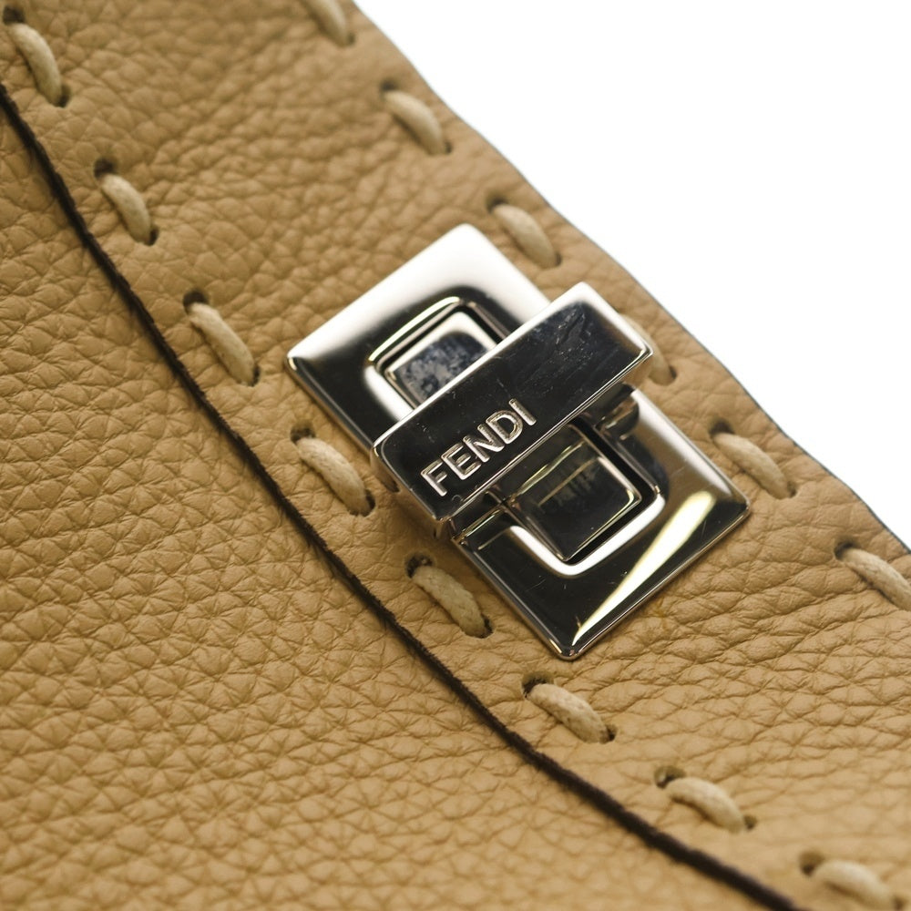 FENDI(フェンディ) ピーカブーミニ レザー2WAYハンドバッグ ベージュ 8BN244 レディース
