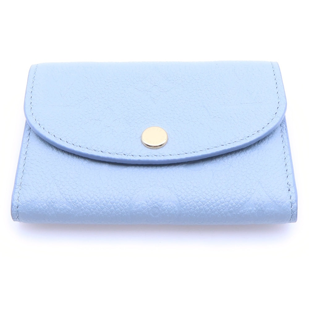 LOUIS VUITTON(ルイヴィトン) モノグラム・アンプラント ポルトモネロザリ コンパクトウォレット 三つ折り財布 コインケース ライトブルー レザー M81923 ゴールド金具