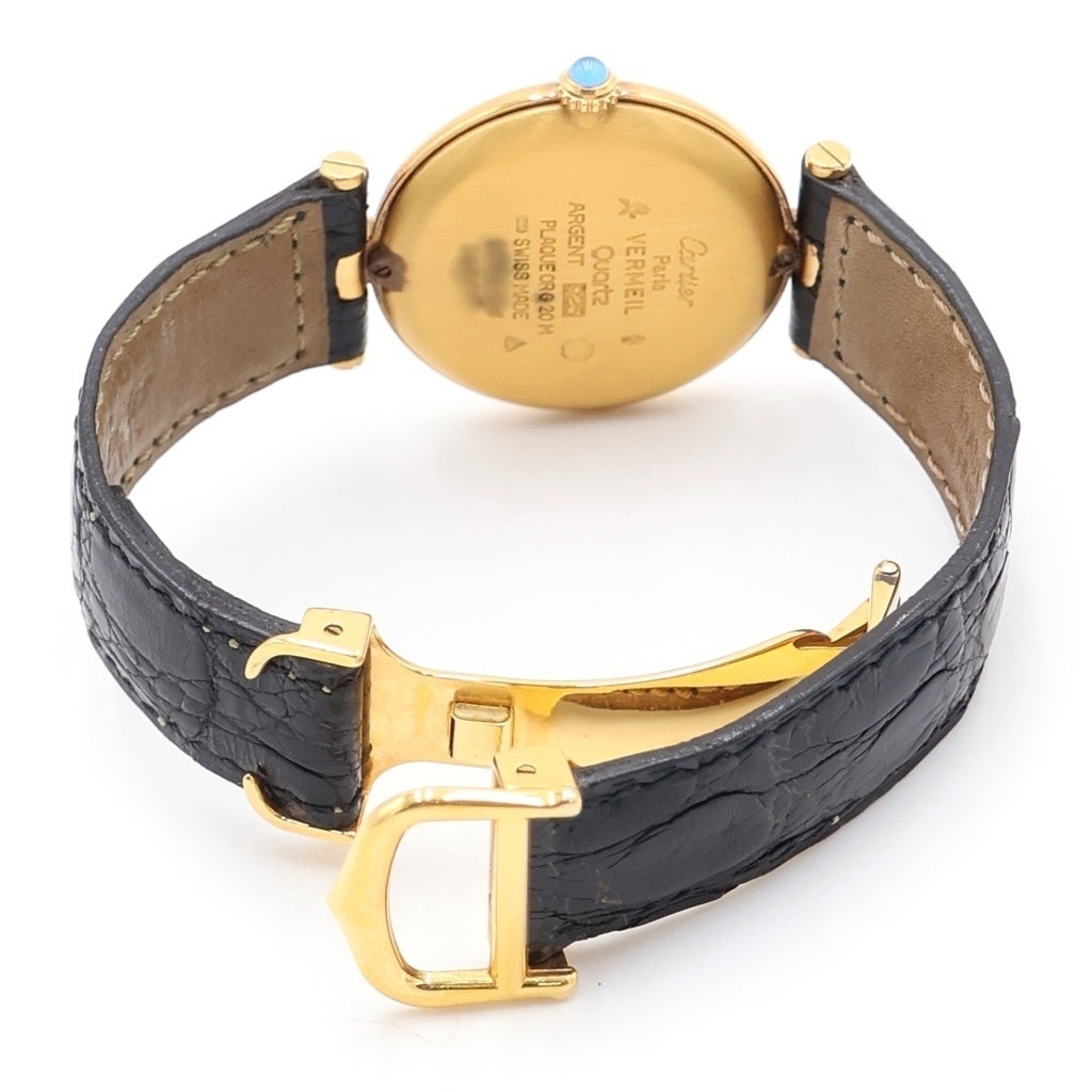 Cartier(カルティエ) マスト ヴァンドーム 黒文字盤 ゴールド GP クォーツ 腕時計 ヴィンテージ 590003