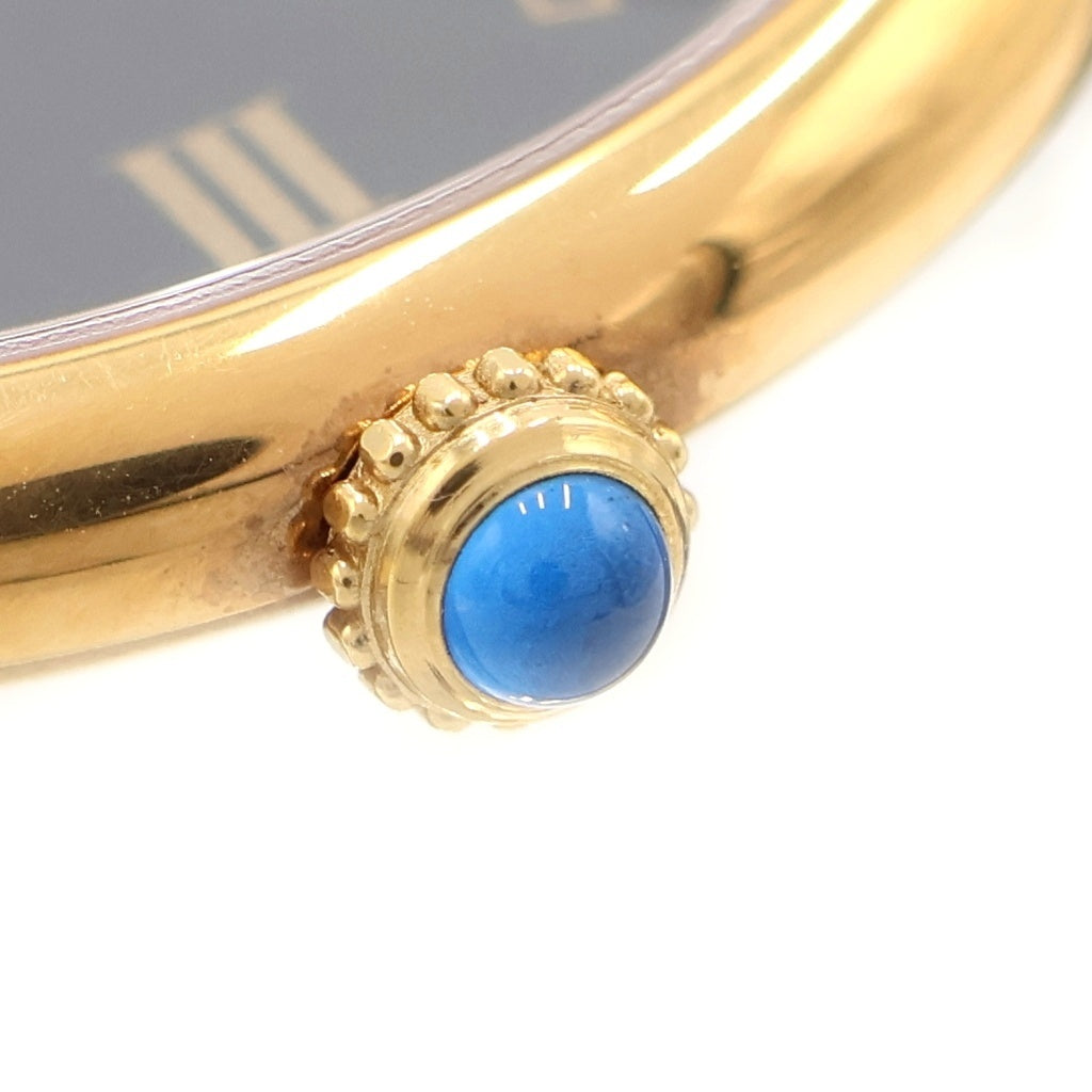 Cartier(カルティエ) マスト ヴァンドーム 黒文字盤 ゴールド GP クォーツ 腕時計 ヴィンテージ 590003