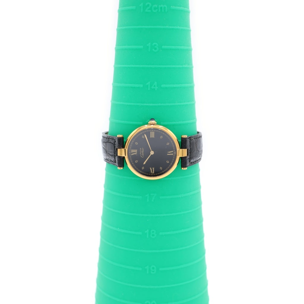 Cartier(カルティエ) マスト ヴァンドーム 黒文字盤 ゴールド GP クォーツ 腕時計 ヴィンテージ 590003