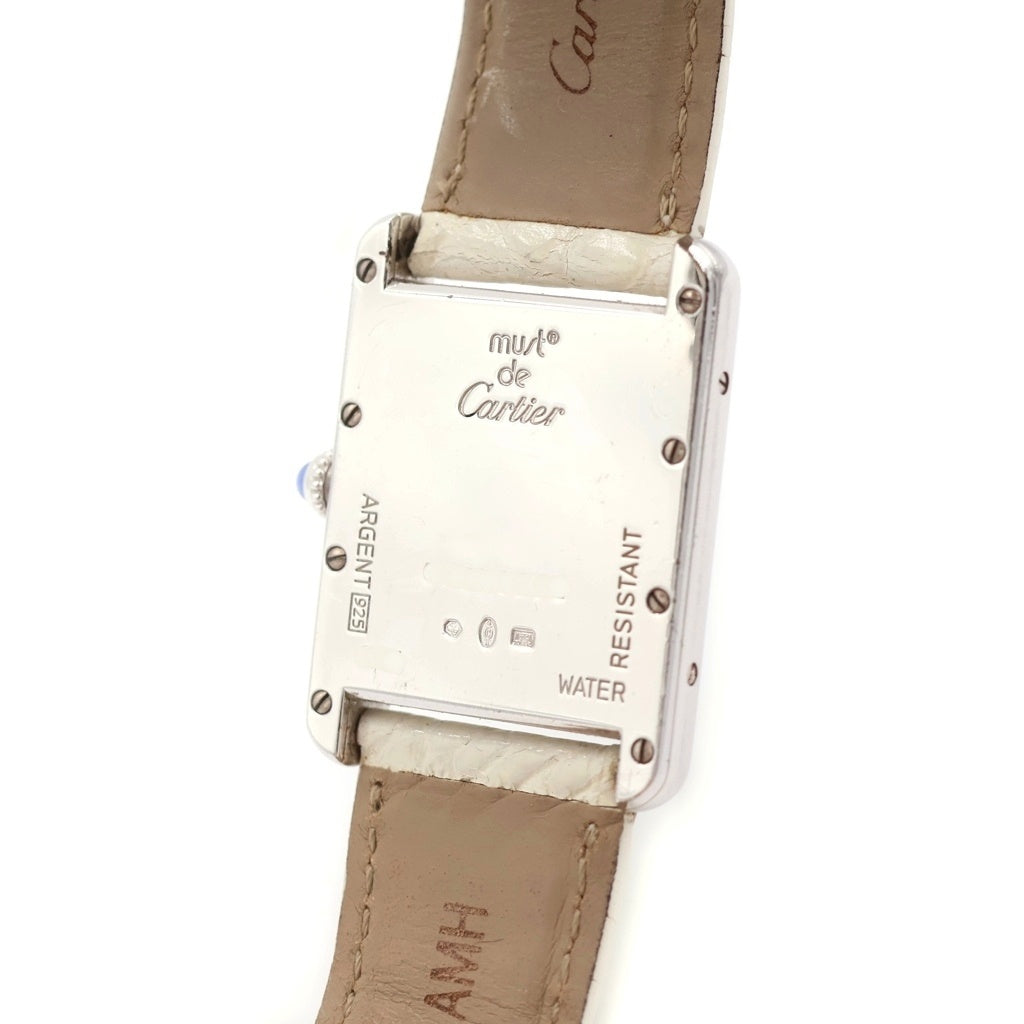 Cartier(カルティエ) マストタンクLM 白文字盤 SV925×革/QZ シルバー クォーツ 電池式 腕時計 W1014154 レディース