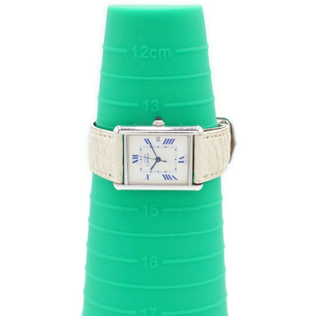 Cartier(カルティエ) マストタンクLM 白文字盤 SV925×革/QZ シルバー クォーツ 電池式 腕時計 W1014154 レディース
