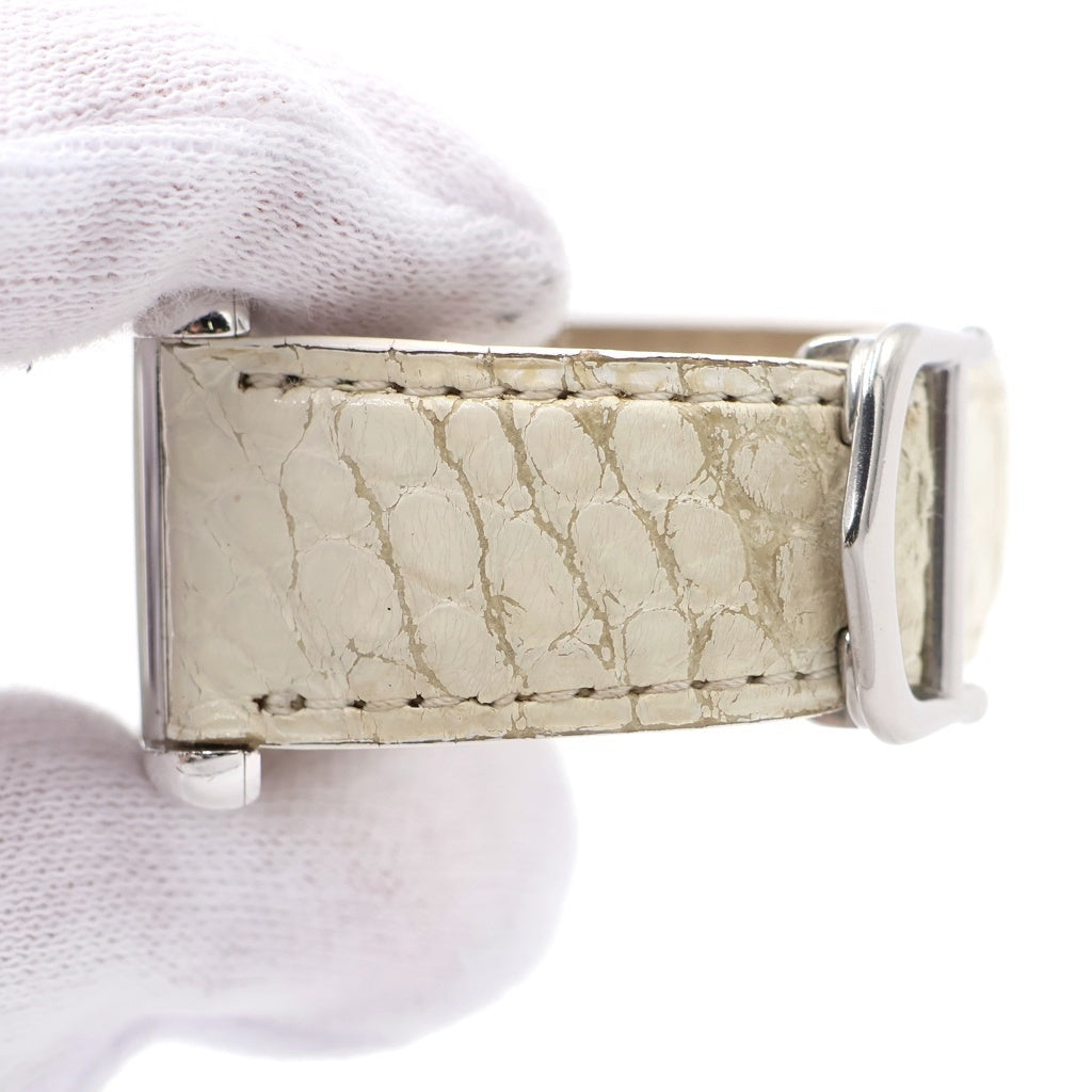 Cartier(カルティエ) マストタンクLM 白文字盤 SV925×革/QZ シルバー クォーツ 電池式 腕時計 W1014154 レディース