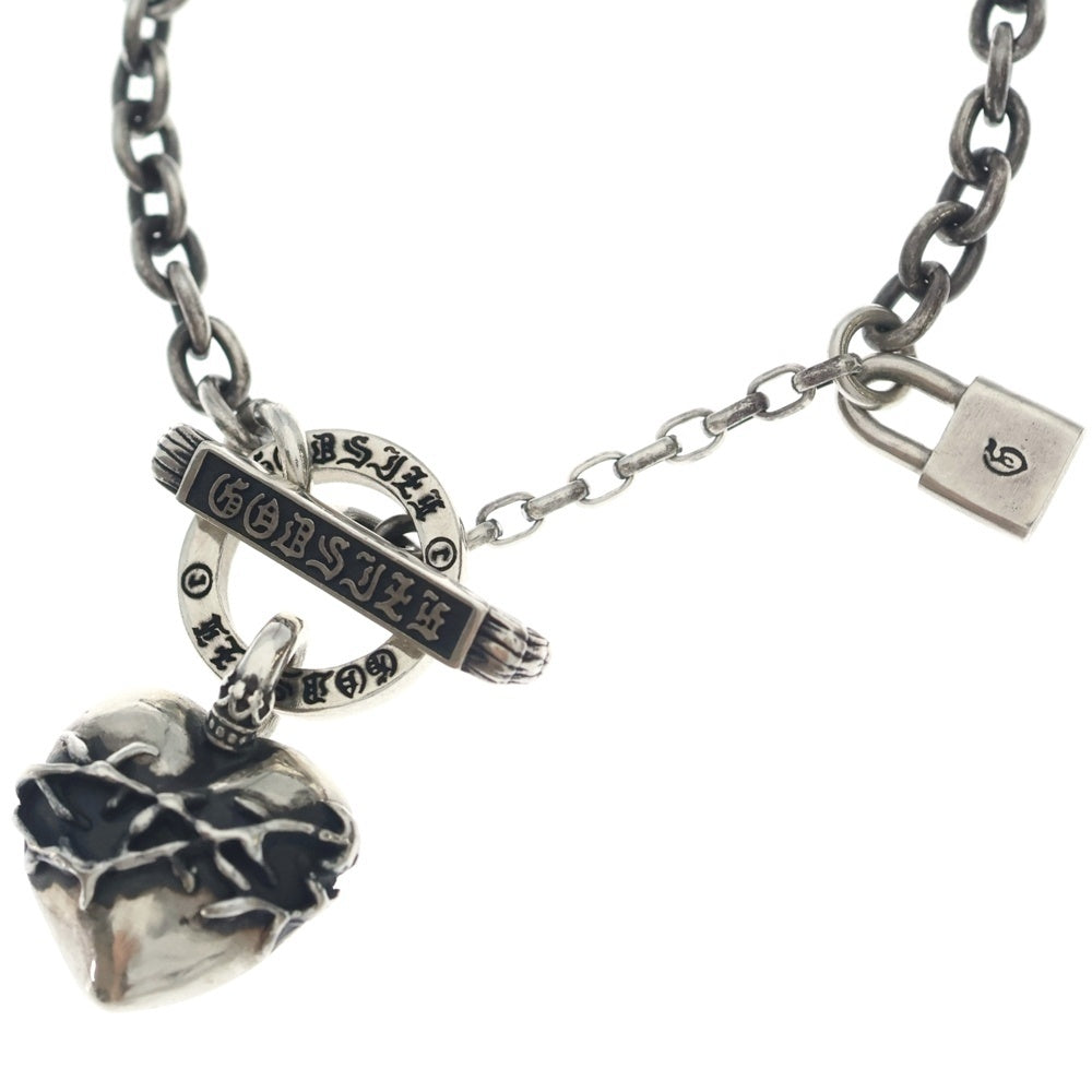 GODSIZE(ゴッドサイズ) T-BAR HEART NECKLACE Tバー ハートネックレス シルバー