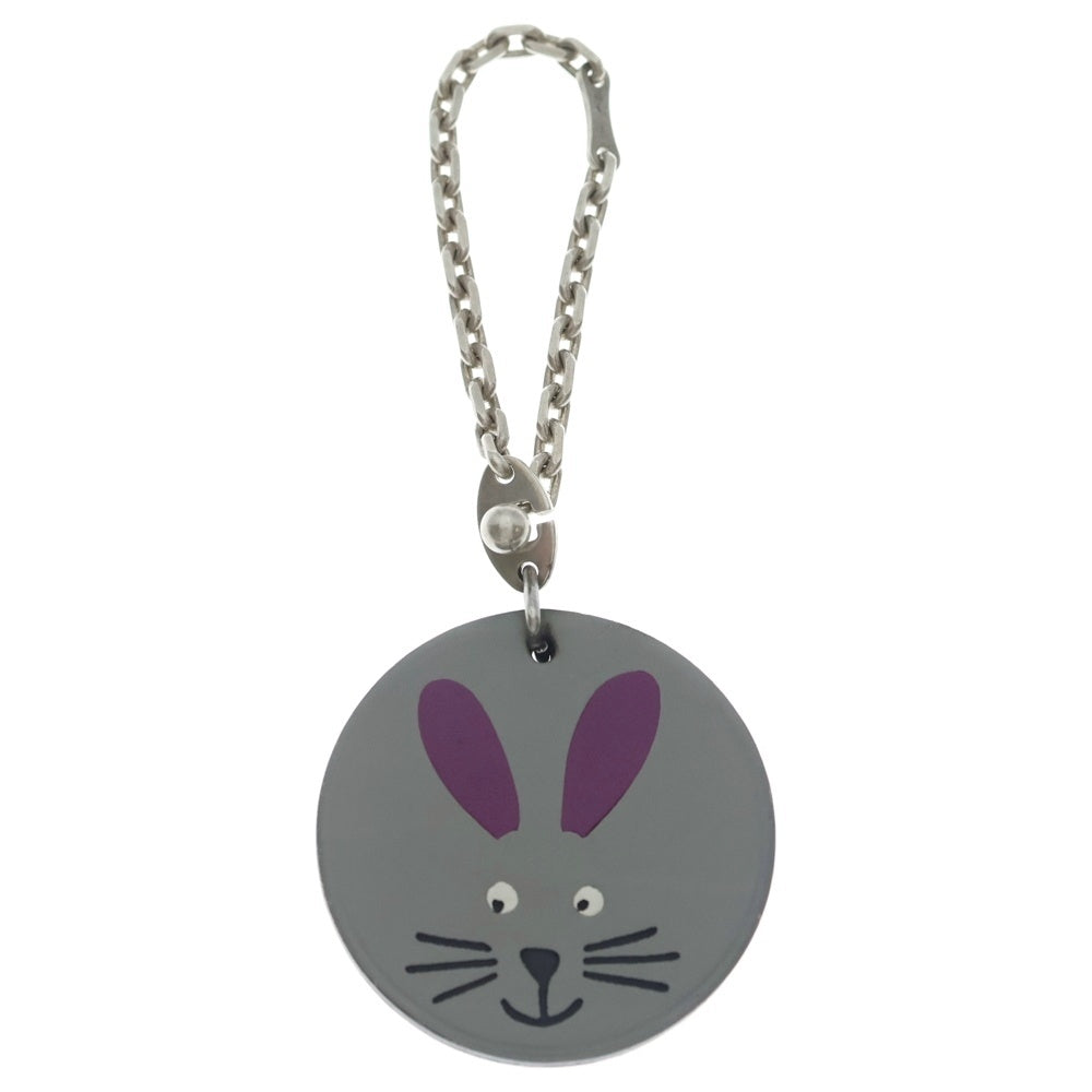 HERMES(エルメス) うさぎ モチーフ バッグチャーム レザー グレー レディース
