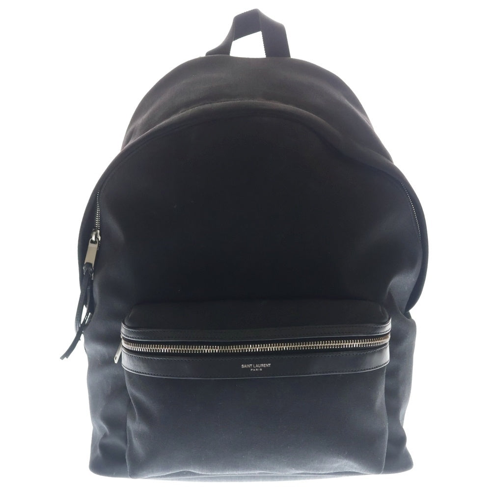 SAINT LAURENT PARIS(サンローランパリ) シティバックパック リュックサック バックパック ブラック ナイロン 534967 シルバー金具