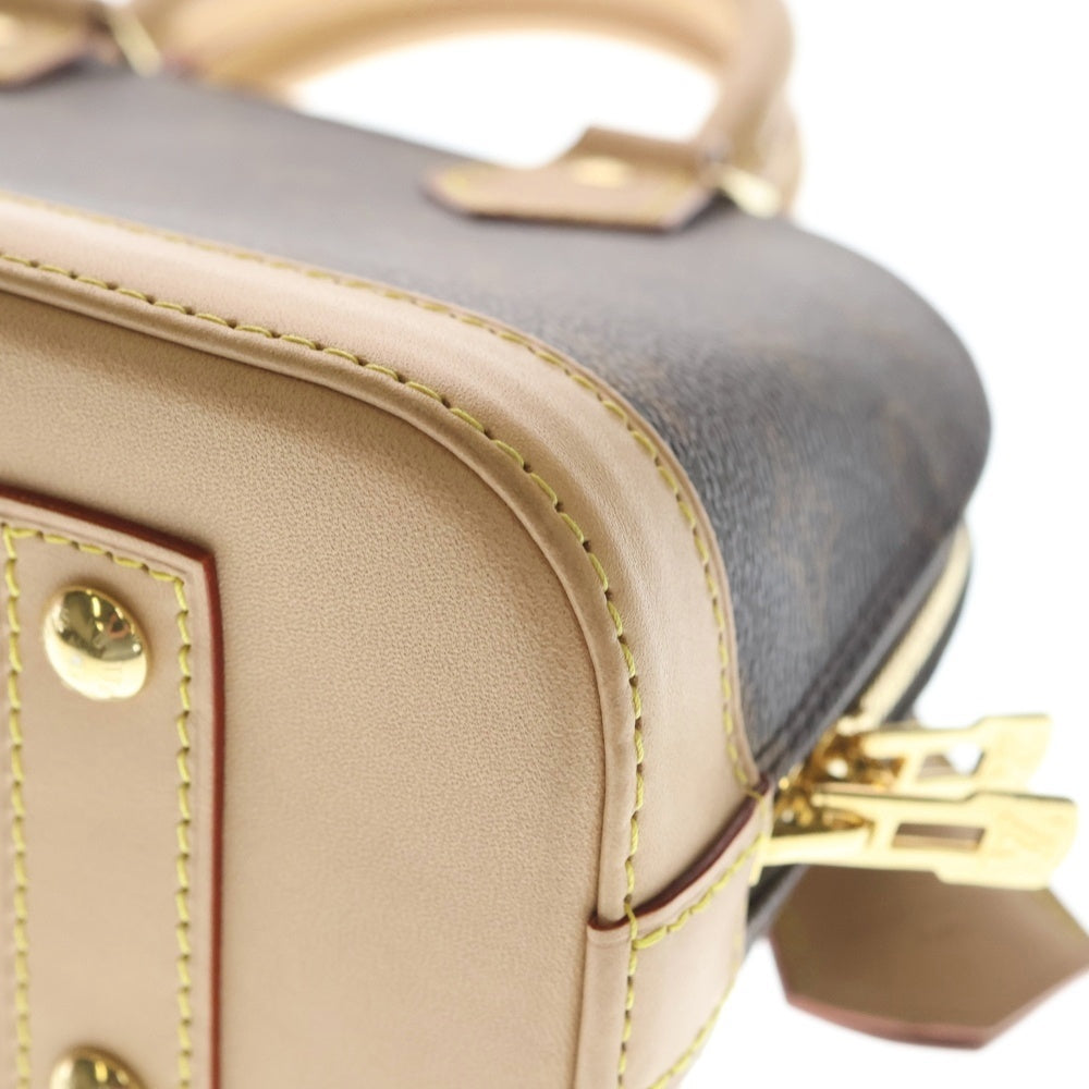 LOUIS VUITTON(ルイヴィトン) モノグラム アルマBB 2WAYバッグ ショルダーバッグ ハンドバッグ ブラウン レザー×PVC M46990 ゴールド金具 レディース