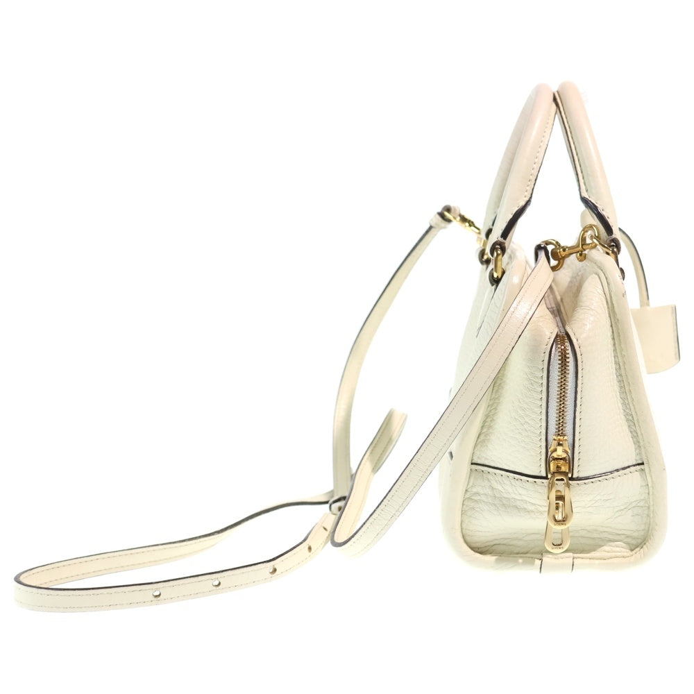 LOEWE(ロエベ) アマソナ23 2WAYバッグ ショルダーバッグ ハンドバッグ ホワイト アイボリー レザー ゴールド金具 レディース