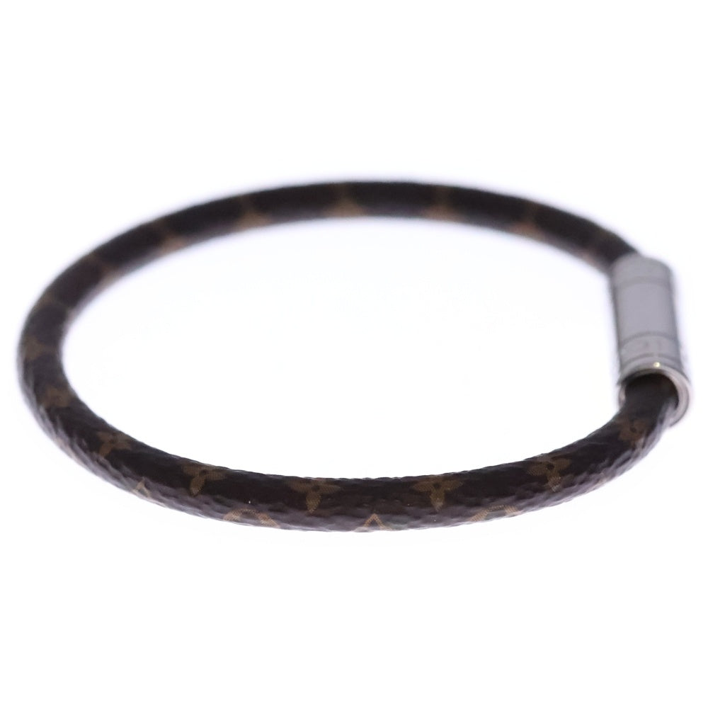 LOUIS VUITTON(ルイヴィトン) キープイット モノグラム PVCレザー ブレスレット シルバー金具 ブラウン M4025D レディース