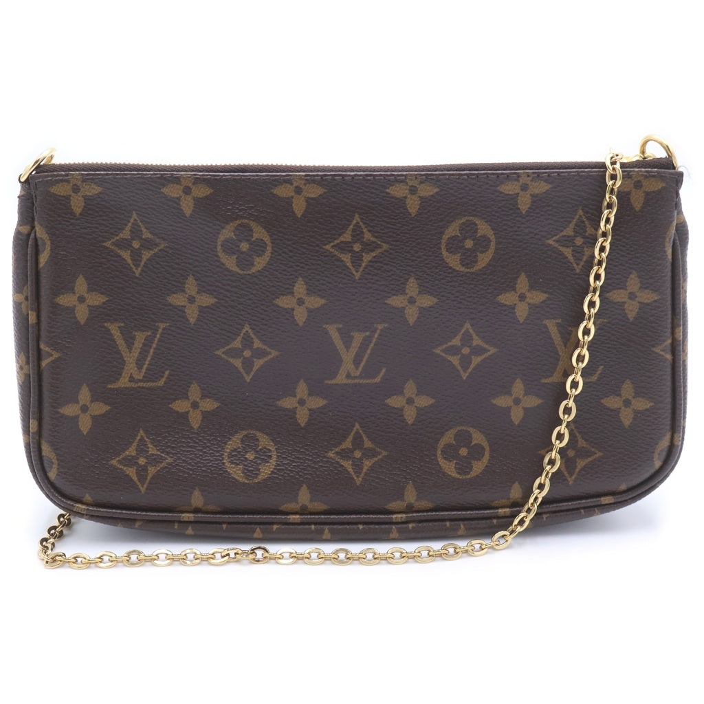 LOUIS VUITTON(ルイヴィトン) モノグラム ミュルティ・ポシェット・アクセソワール ローズクレール ショルダーバッグ チェーンバッグ ブラウン×ピンク レザー×PVC M44840 ゴールド金具 レディース