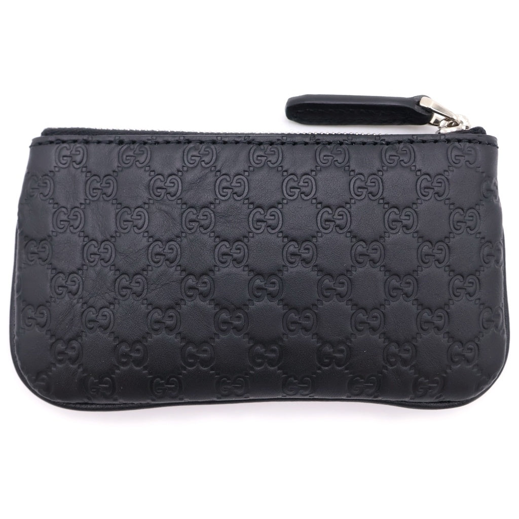 GUCCI(グッチ) マイクログッチシマ コインケース ブラック レザー 544476 シルバー金具