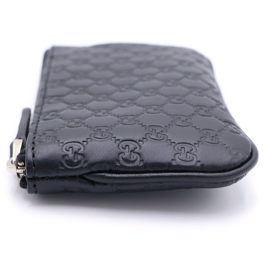 GUCCI(グッチ) マイクログッチシマ コインケース ブラック レザー 544476 シルバー金具