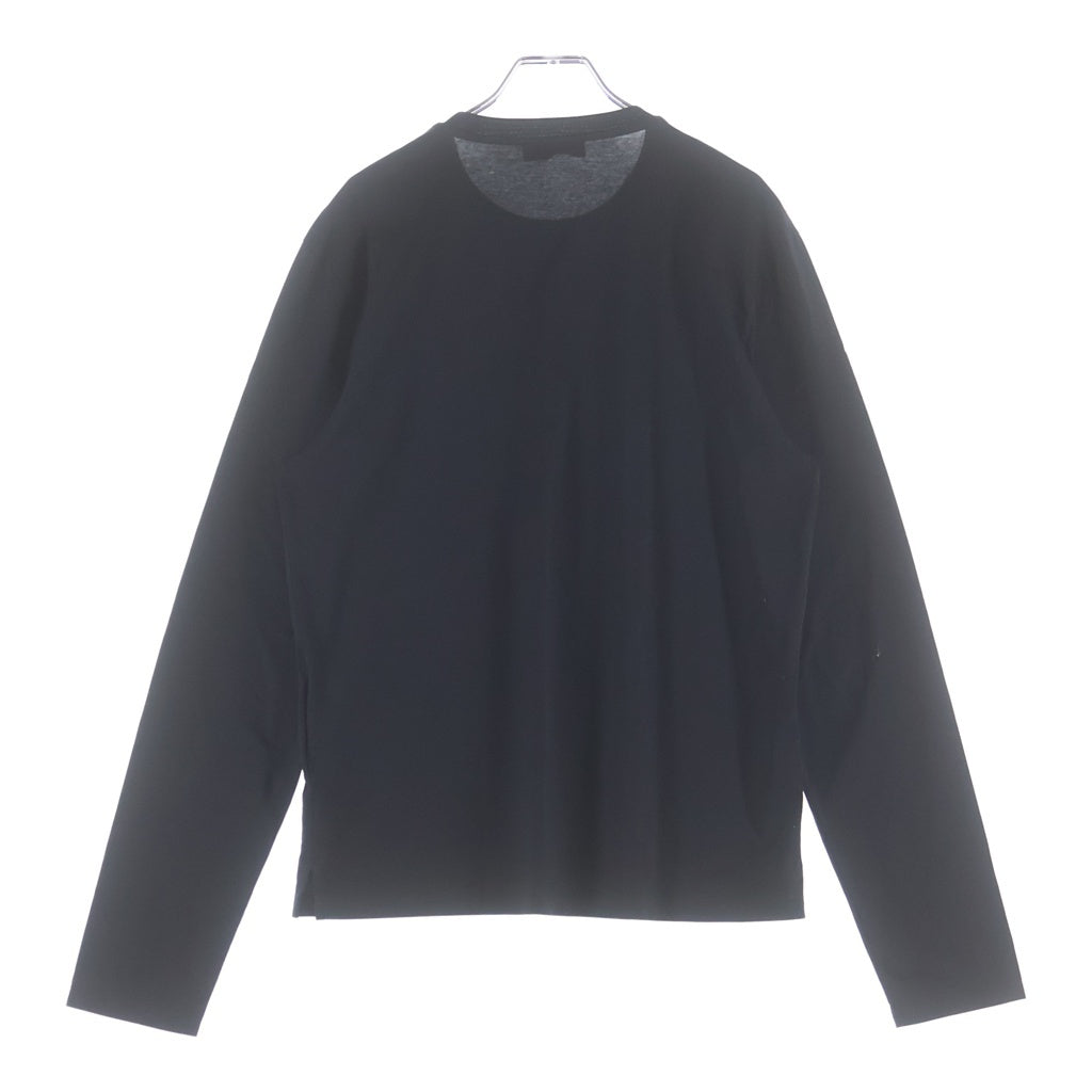 PRADA(プラダ) トライアングルロゴ刺繍 ロングTシャツ ブラック コットン #M
