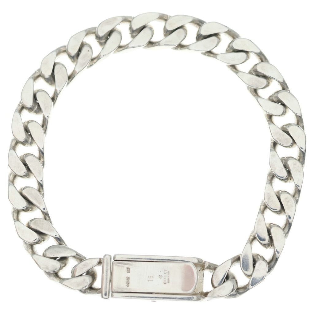 GUCCI（グッチ）シルバーチェーンブレスレット GUCCI(グッチ) チェーン ロゴ プレート SV925 ブレスレット シルバー