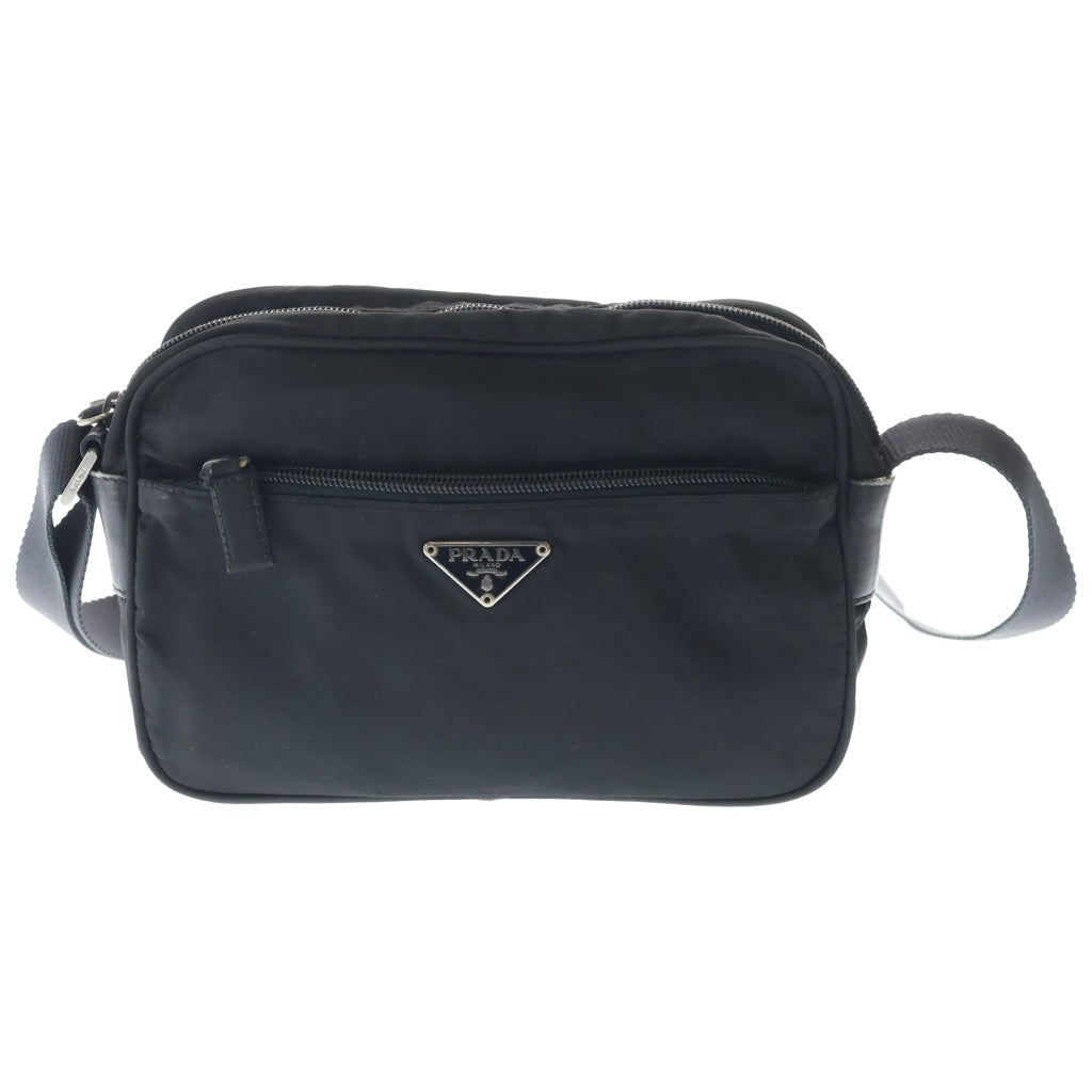 PRADA(プラダ) ショルダーバッグ ミニバッグ ブラック ナイロン シルバー金具 レディース