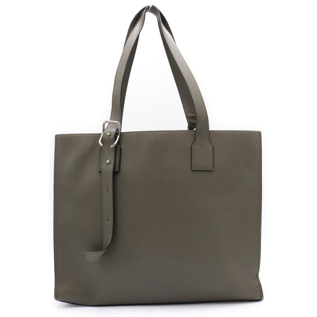 LOEWE(ロエベ) ホリゾンタル トートバッグ ハンドバッグ カーキグリーン レザー B692K96X06 シルバー金具 レディース